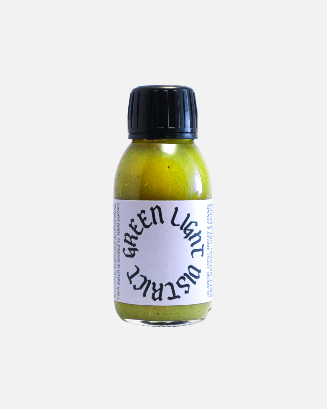 Flasche SWET Green Light District Hot Sauce mit grünem Jalapeño, Apfel & Fenchel.