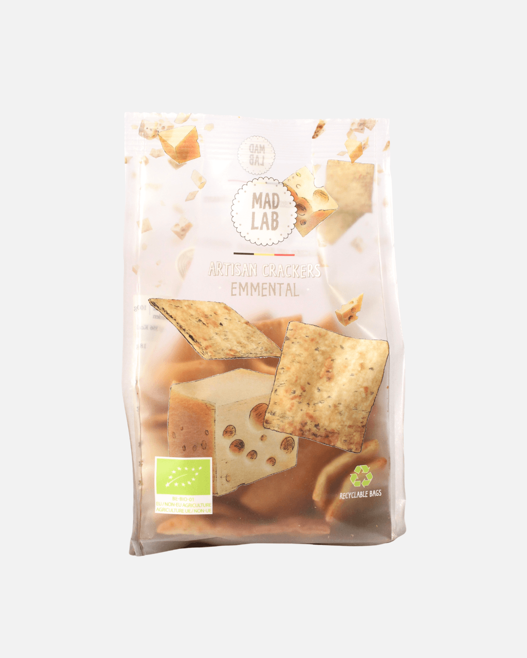 Organic Crackers with Emmental cheese, 110g