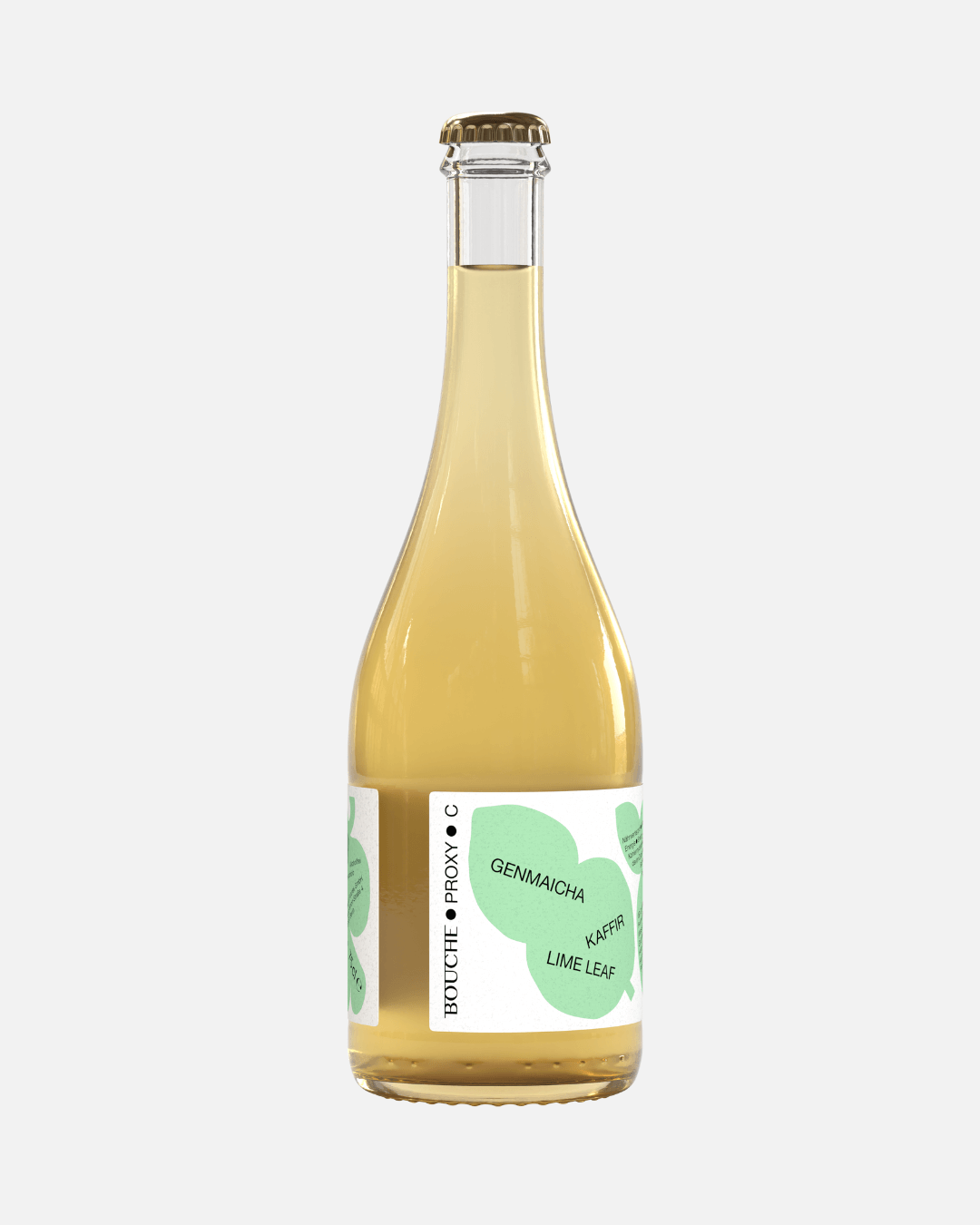 Flasche BOUCHE Proxy C – fermentiertes Getränk mit Genmaicha, Kaffir & Limettenblättern.