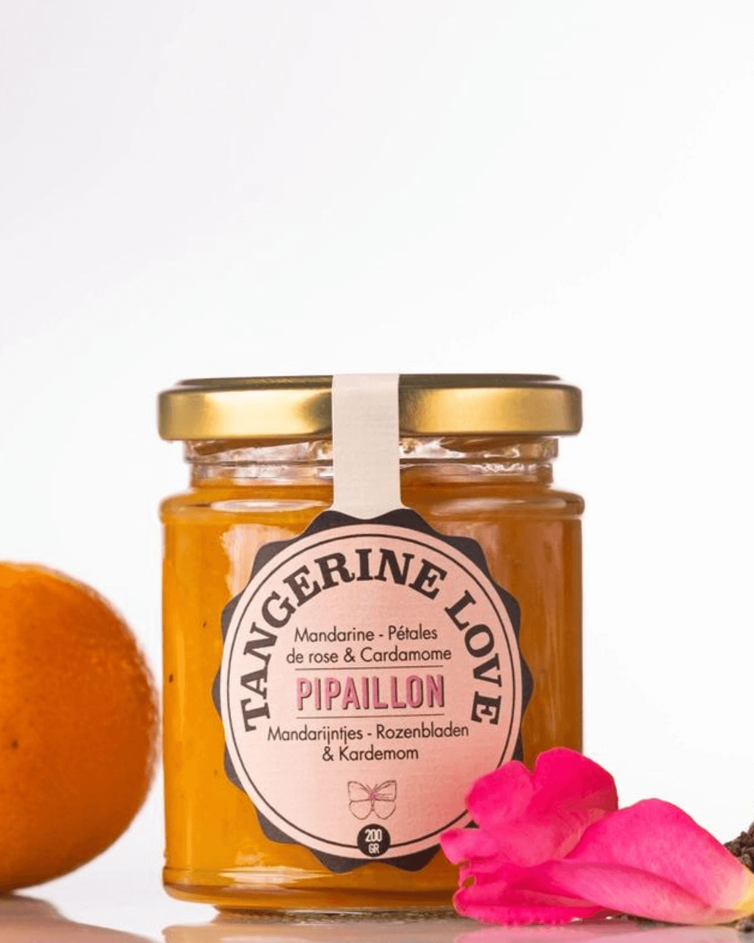 Organic Tangerine, Cardamom, and Rose Petals Jam - Tangerine Love, 200g