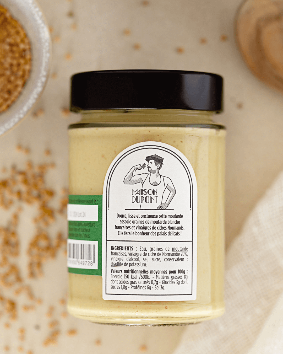 White Sweet Mustard with Normandy Apple Cider Vinegar, 195g