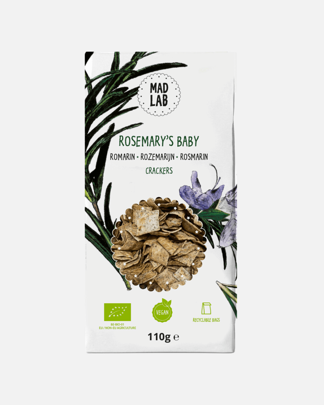 Organic Crackers with Rosemary, 110g