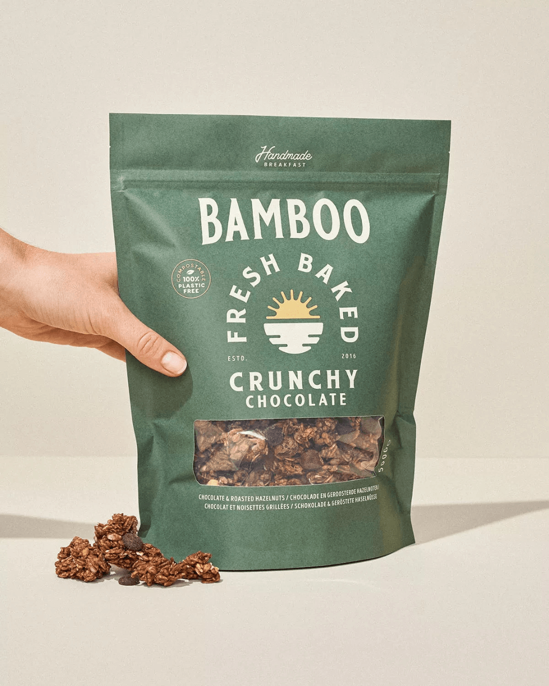 Chunky Granola mit Zartbitterschokolade und Haselnüssen, 500g