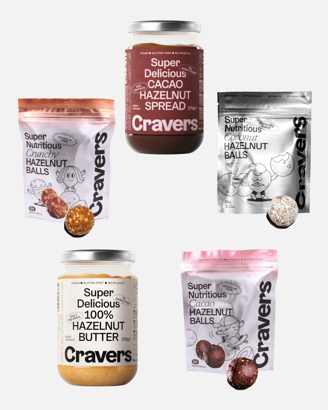 Cravers Haselnussbutter und Energy Balls Bundle - „Probier mal alles“