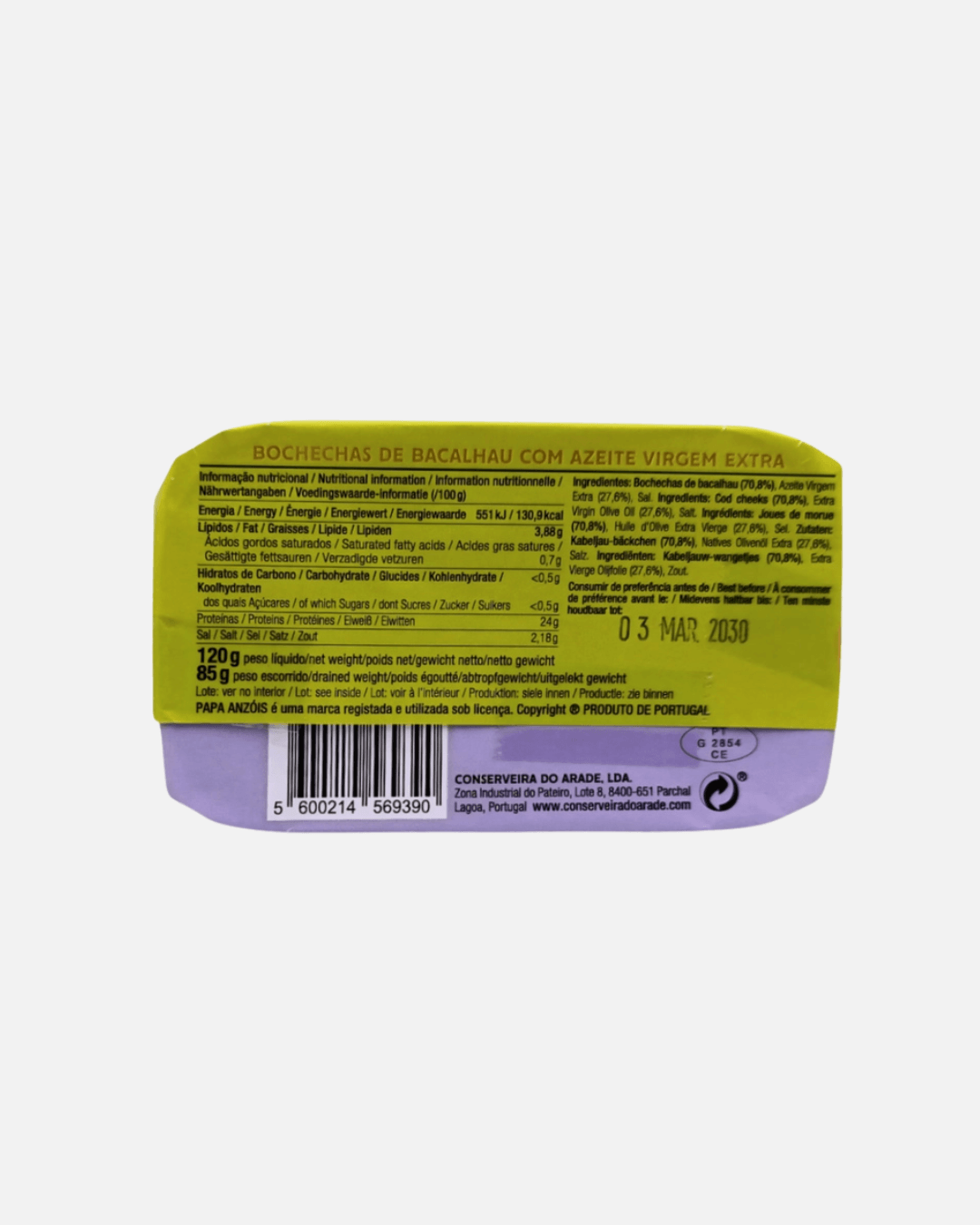Cod Cheeks in Extra Virgin Olive Oil, 85g