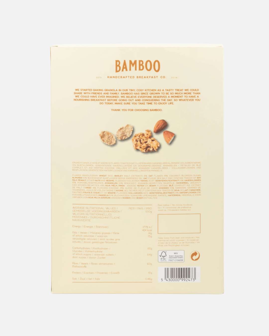 Knusprige Flocken mit karamellisierten Mandeln, 400g