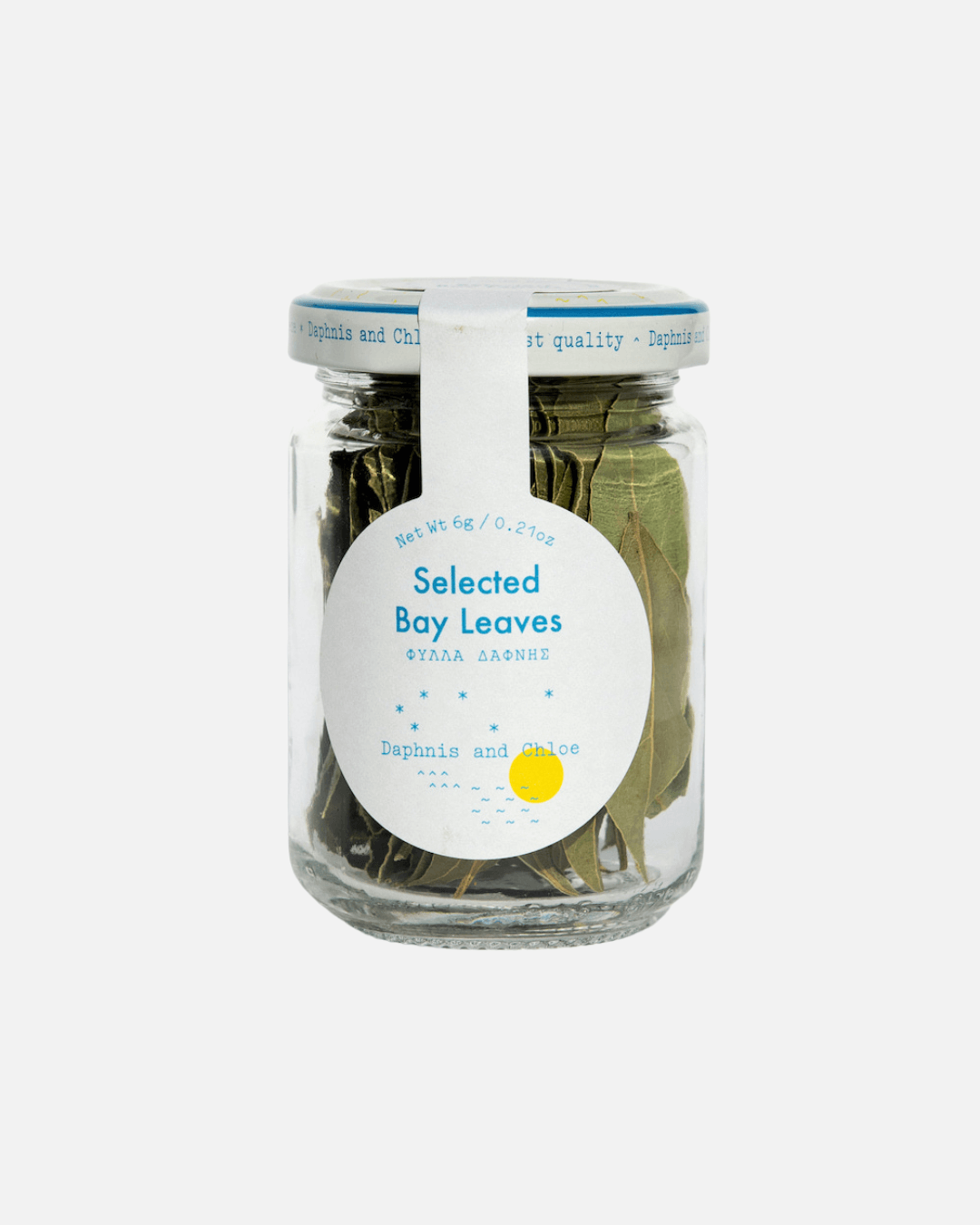 Glas mit ausgewählten Lorbeerblättern von Daphnis and Chloe – Feinkost aus Griechenland.