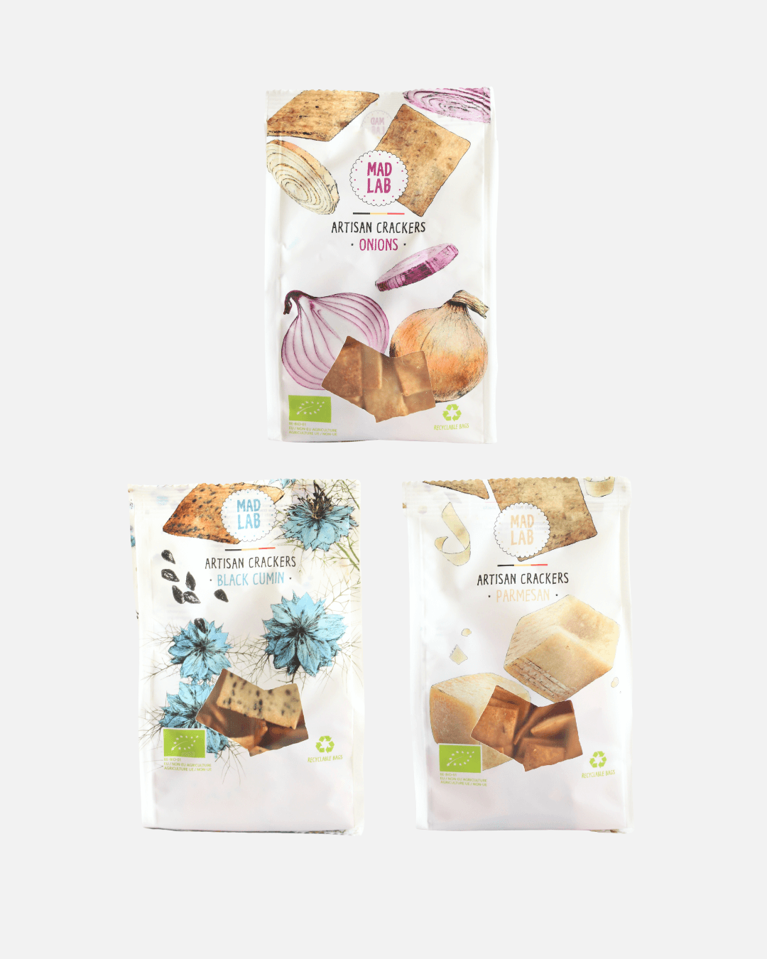 MAD LAB Organic Cracker Tasting Set, 3 x 110g