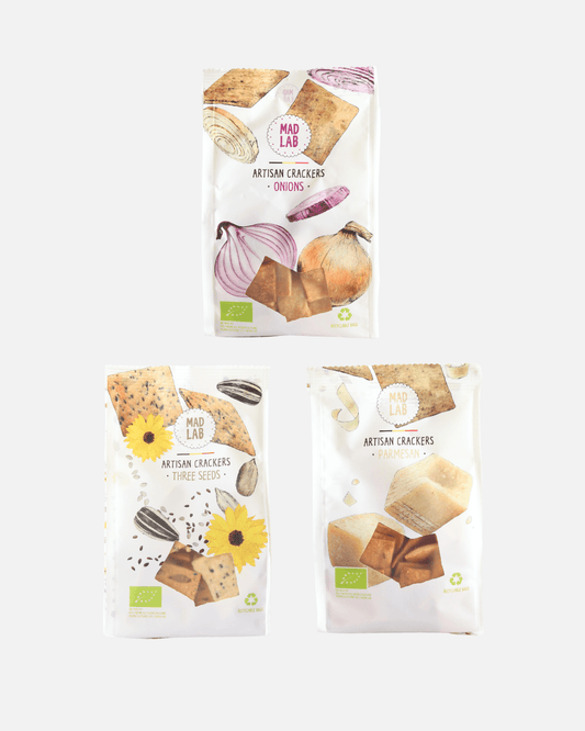 Mad Lab Organic Cracker Tasting Set, 3 x 110g