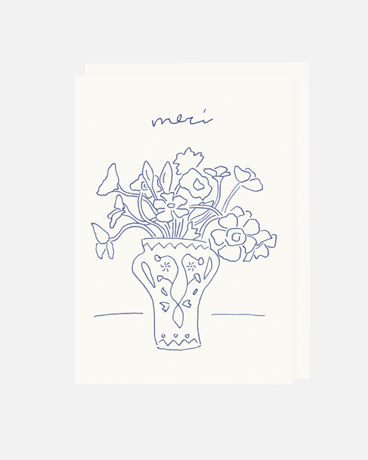 Folded Greeting Card - Merci (Customizable)