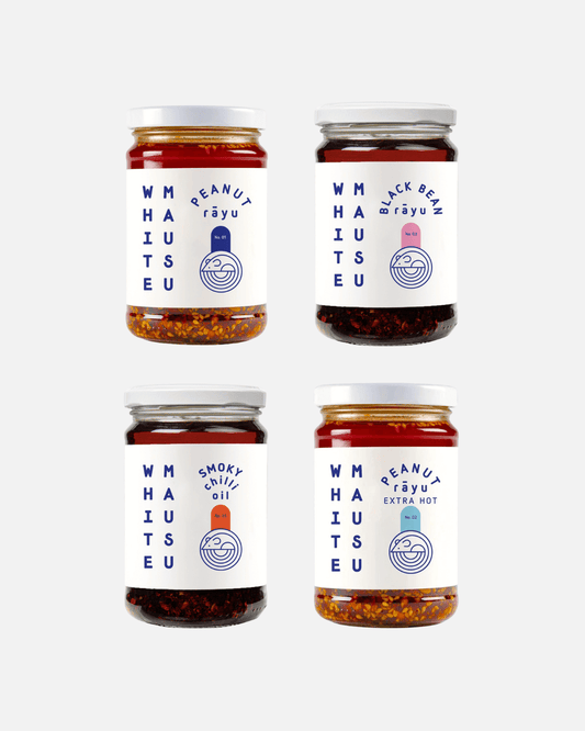 White Mausu Chili Oil Tasting Set, 4 x 240g